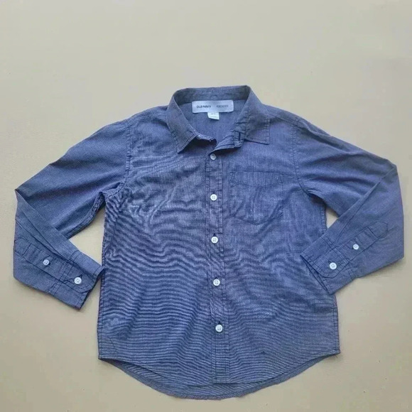 Lot Of 2 Old Navy Built-In Flex Navy Blue Boys White Button Down Size S (6-7) - Picture 4 of 15
